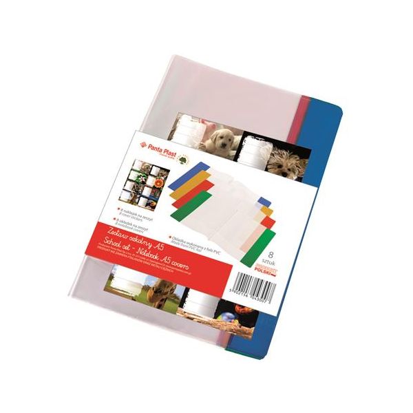Obal na zošity a knihy + štítok, A5, PVC,  PANTA PLAST