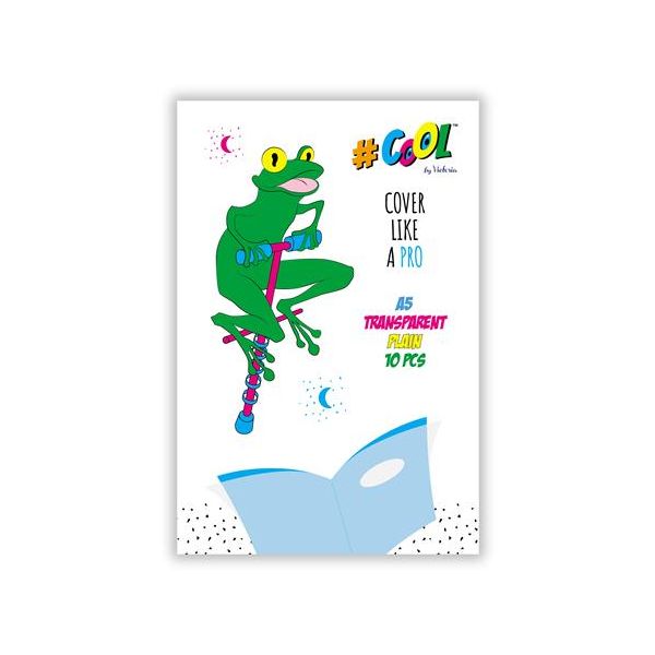 Obálka na zošity a knihy, samolepiaca, A5, COOL BY VICTORIA, číra