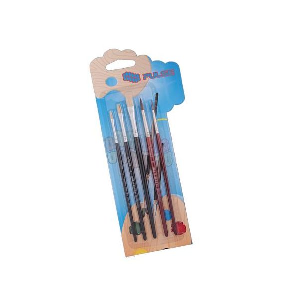 Štetec, sada, no. 2-6-10 plochý, no. 4-8 okrúhly , drevený, PULSE