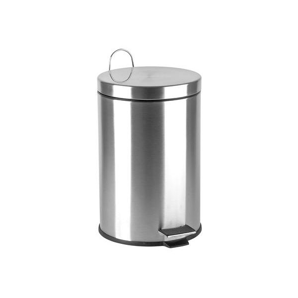 Odpadkový kôš, s pedálom, nerezová oceľ, odnímateľná plastová nádoba, 12 l