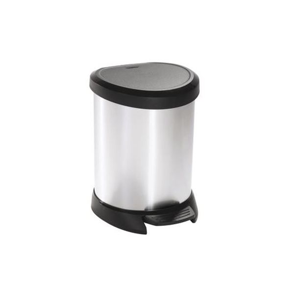 Odpadkový kôš, s pedálom, kovový efekt, 5 l, CURVER