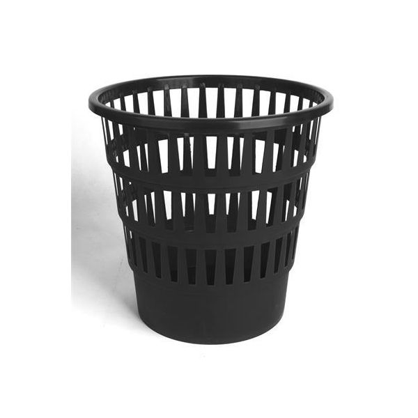 Odpadkový kôš, 15 l, VICTORIA FACILITY, zvislá mriežka, čierna