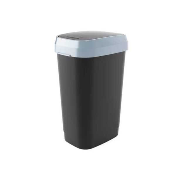 Odpadkový kôš s výklopným vekom,  50 l, CURVER "Dual", čierny