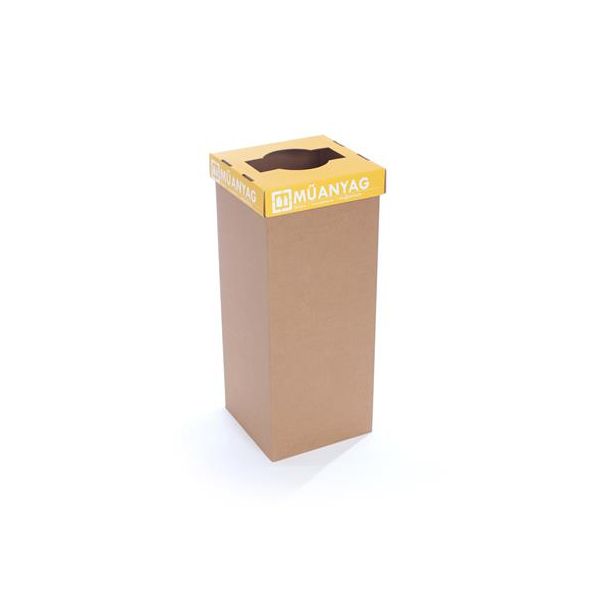 Odpadkový kôš na triedený odpad, recyklovaný, HU popis, 50 l, RECOBIN "Office", žltá