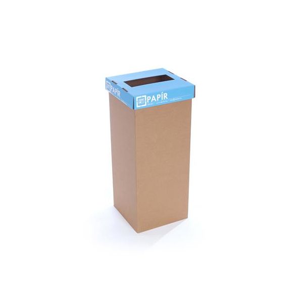 Odpadkový kôš na triedený odpad, recyklovaný, HU popis, 50 l, RECOBIN "Office", modrá