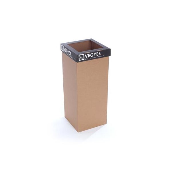 Odpadkový kôš na triedený odpad, recyklovaný, HU popis, 50 l, RECOBIN "Office", čierna