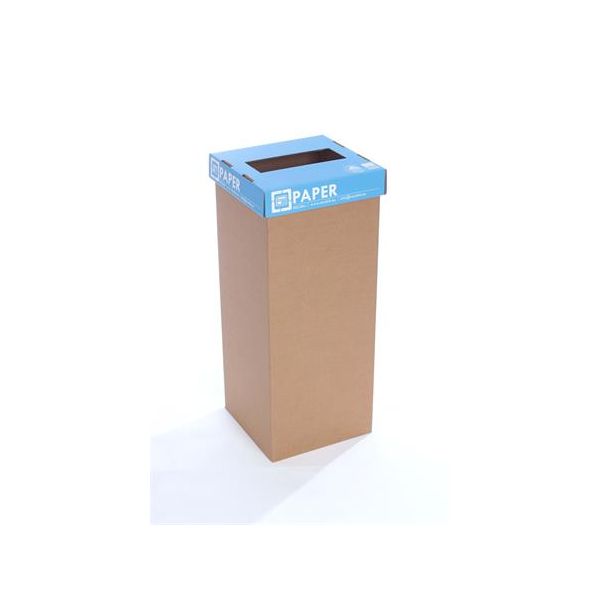 Odpadkový kôš na triedený odpad, recyklovaný, anglický popis, 50 l, RECOBIN "Office", modrá