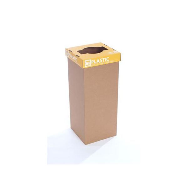 Odpadkový kôš na triedený odpad, recyklovaný, anglický popis, 50 l, RECOBIN "Office", žltá