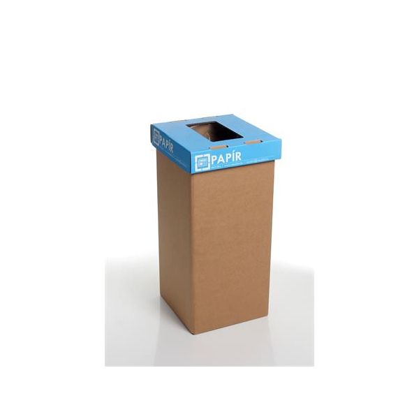 Odpadkový kôš na triedený odpad, recyklovaný, HU popis, 20 l, RECOBIN "Mini", modrá