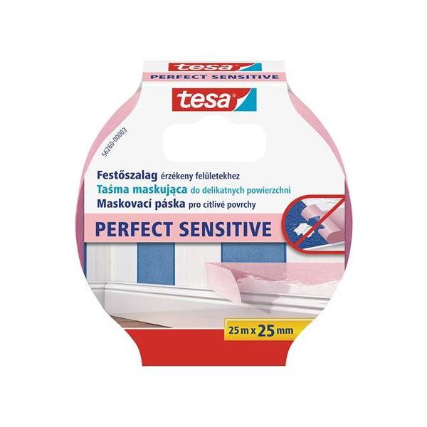 Maskovacia páska, na citlivé povrchy, 25 mm x 25 m, TESA "Perfect Sensitive"
