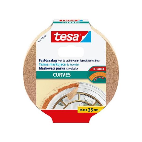 Maskovacia páska, pre krivky, 25 mm x 25 m, TESA "Perfect Curves"