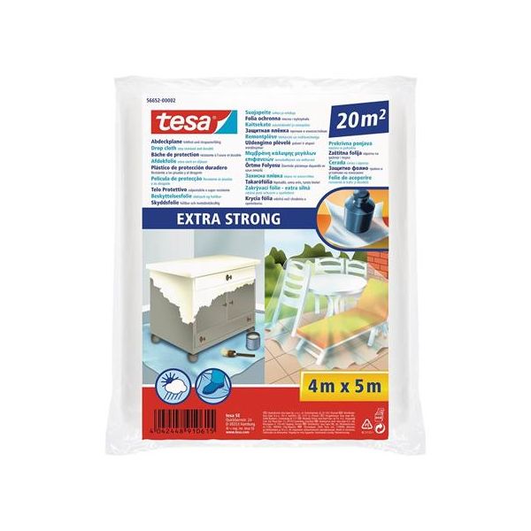 Zakrývacia fólia, extra silná, 5 m x 4 m, TESA "Extra Strong"