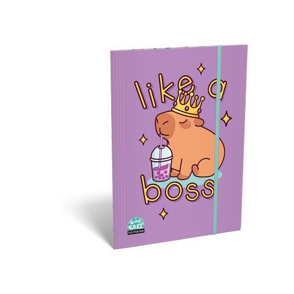 Doska s gumičkou, kartón, A4, LIZZYSULI, Lollipop Capibara