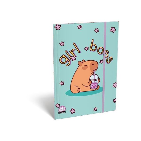 Doska s gumičkou, kartón, A5, LIZZYSULI, Lollipop Capibara