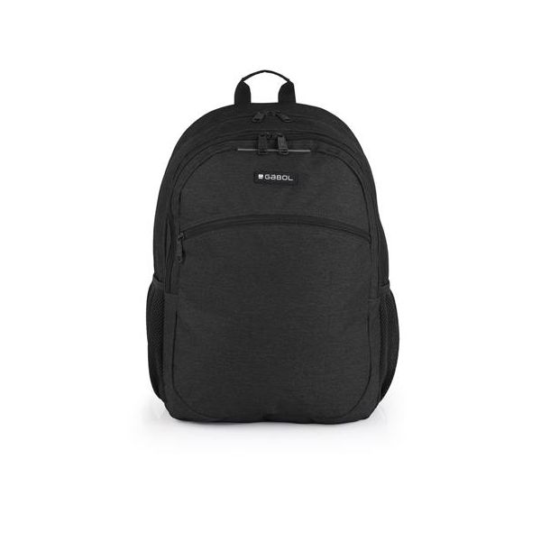 Školská taška, so zipsom, s priehradkou na notebook, GABOL "Wolf", čierna