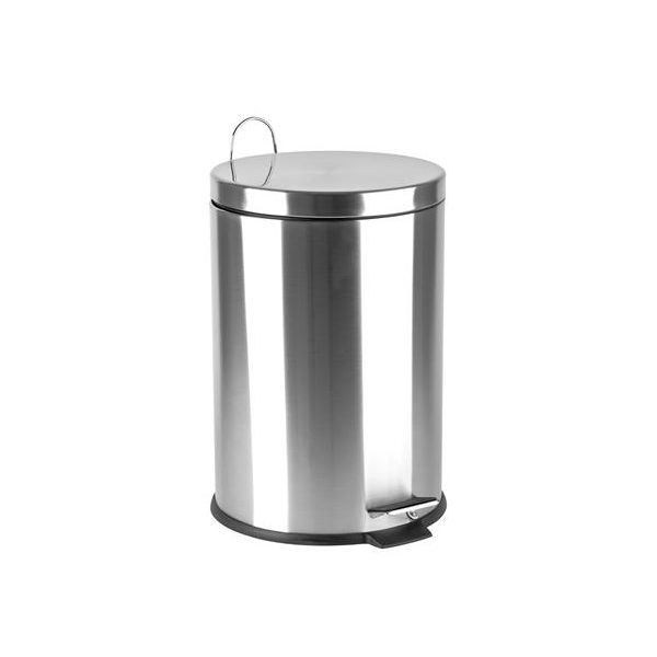 Odpadkový kôš, s pedálom, nerezová oceľ, odnímateľná plastová nádoba, 20 l