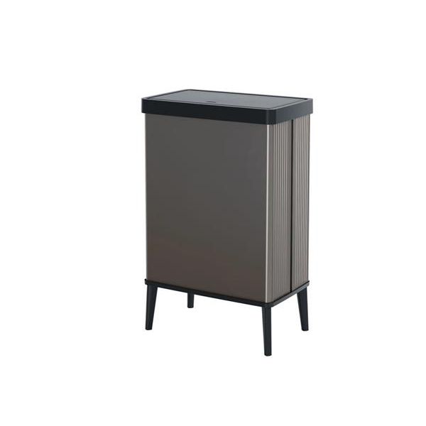 Odpadkový kôš, s vekom, stlačidlom, 54 liter, CURVER "Verto High", sivý/čierny