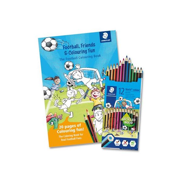 Farebné ceruzky, sada, šesťhranné, s omaľovánkou, STAEDTLER "Noris® Colour 185", 12 farieb