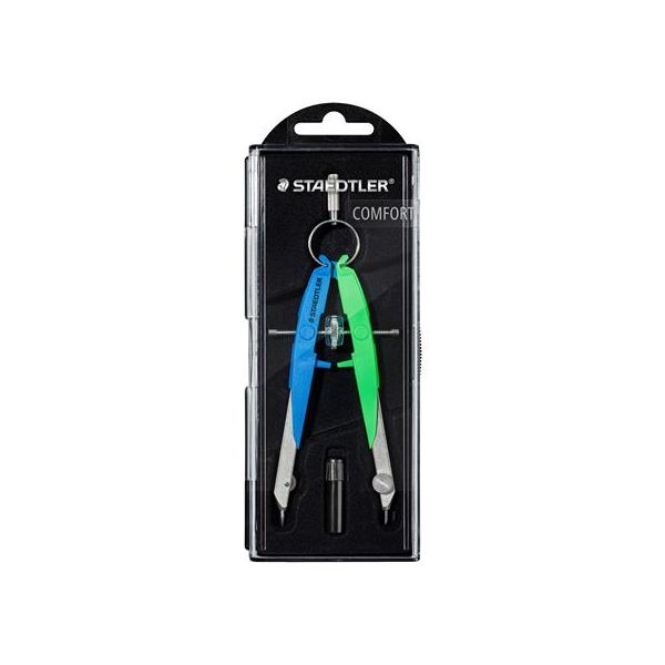 Kružidlo, sada, precízne,  2-dielna, STAEDTLER "Mars Comfort 556", neon modrá/zelená