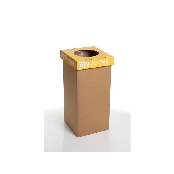 Odpadkový kôš na triedený odpad, recyklovaný, HU popis, 20 l, RECOBIN "Mini", žltá