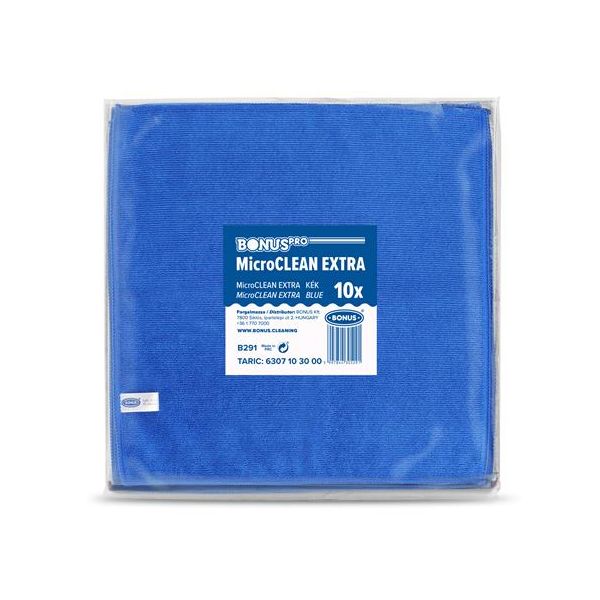 Čistiaca utierka, univerzálna,10 ks, 40x40 cm, BONUS "MicroCLEAN Extra", modrá, 10ks