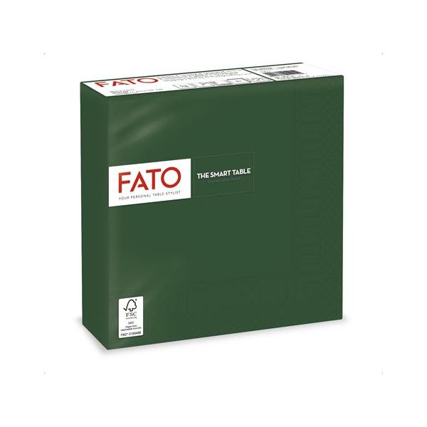 Servítky, 1/4 ohyb, 33x33 cm, FATO "Smart Table", zelená, 50ks
