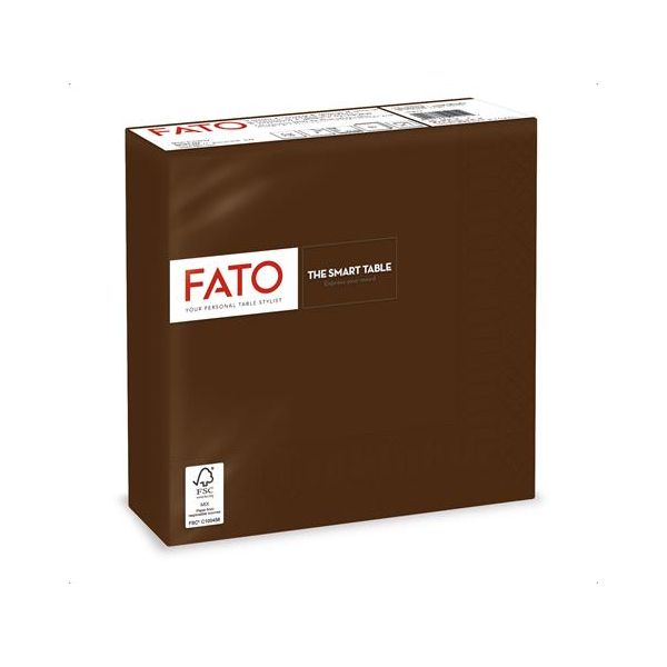 Servítky, 1/4 ohyb, 33x33 cm, FATO "Smart Table", čokoláda, 50ks