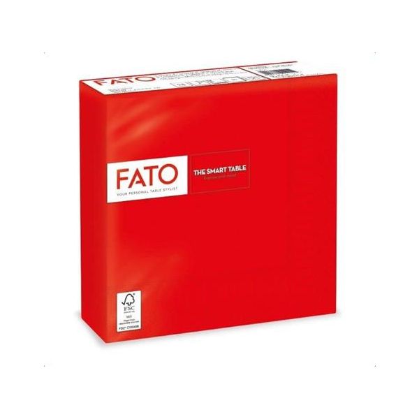 Servítky, 1/4 ohyb, 33x33 cm, FATO "Smart Table", červená, 50ks