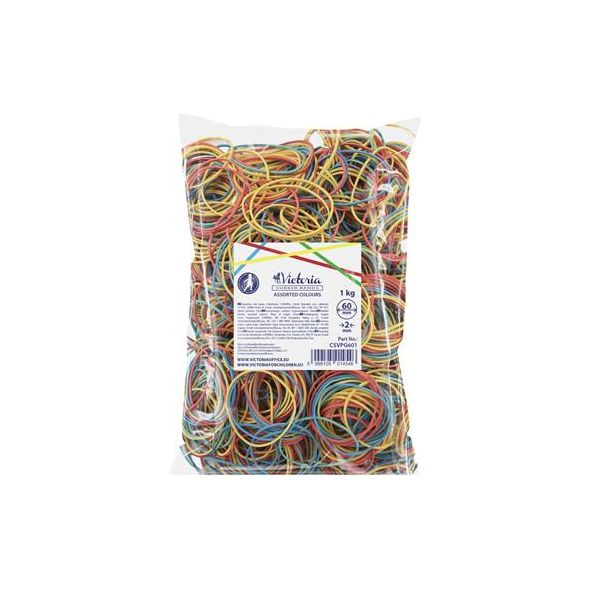 Gumičky, 60x2 mm, VICTORIA FACILITY, 1 kg, mix farieb