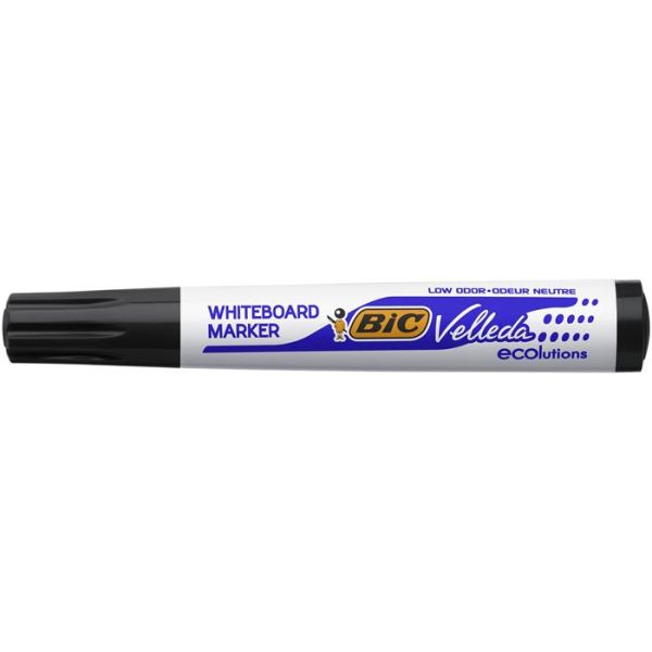 Popisovač na flipchart a tabuľu, 1,4 mm, kužeľový hrot, BIC" Velleda ecolutions", čierna