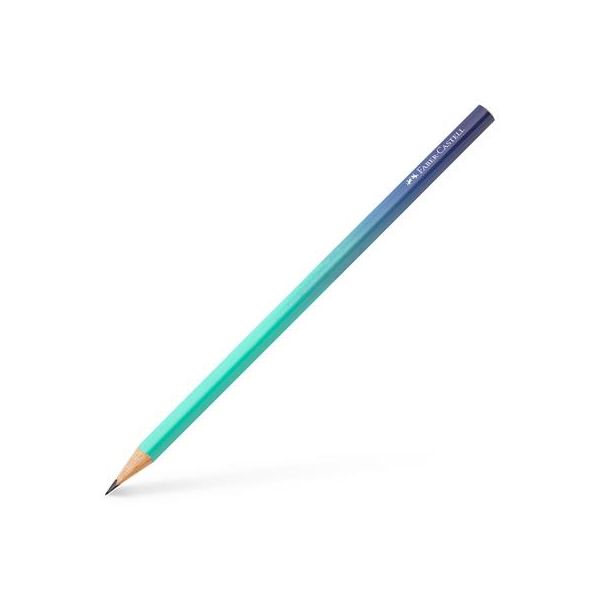 Grafitová ceruzka, B, trojhranná, FABER-CASTELL "Flow", tyrkysová-modrá