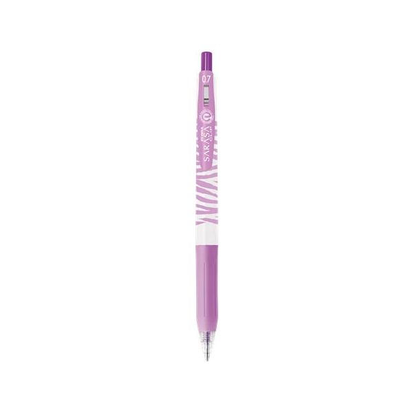 Gélové pero, 0,33 mm, stláčací mechanizmus, pruhované telo, ZEBRA "Sarasa Clip Pastel", pastelovo fialové