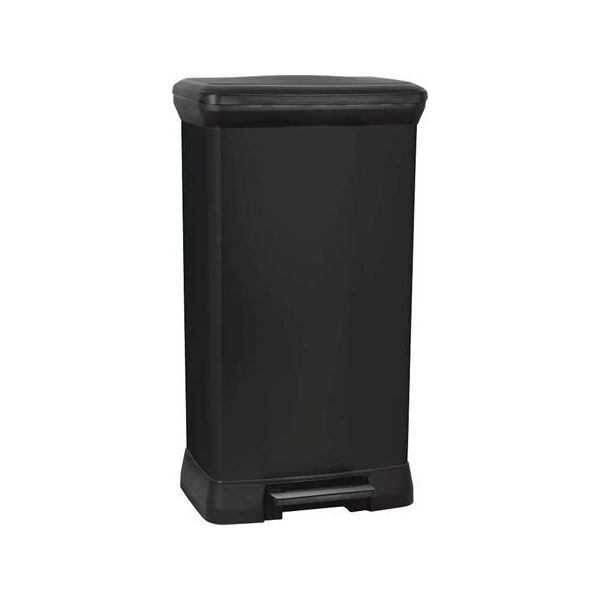 Odpadkový kôs, pedálový, kovový efekt, 50 l, CURVER, čierna
