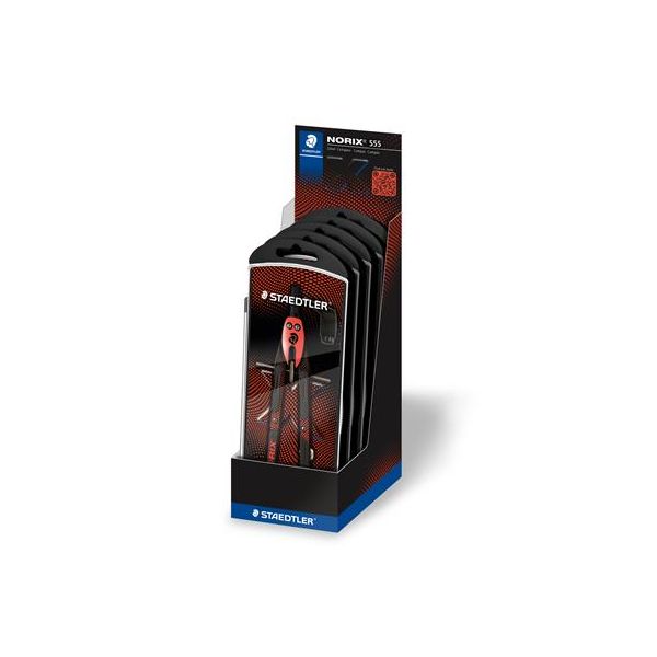Kružidlo, precízne, 3-dielne, STAEDTLER "Norix® 555", červené
