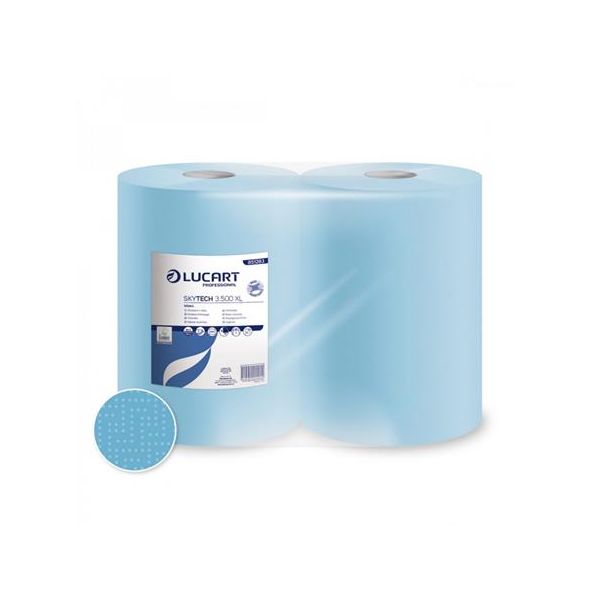 Utierky, v kotúči, 3-vrstvové, LUCART "SKYTECH 3.500 XL", modrá, 2kotúč