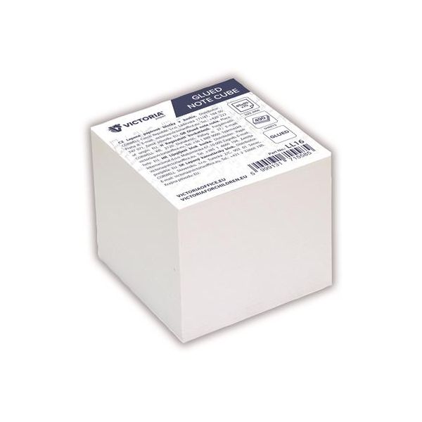 Kancelársky blok, 85x85x70 mm, lepený, VICTORIA OFFICE, 490list