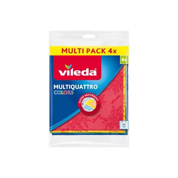 Utierka, s mikrovláknom, 4 ks, VILEDA "Multi Quattro", 4ks