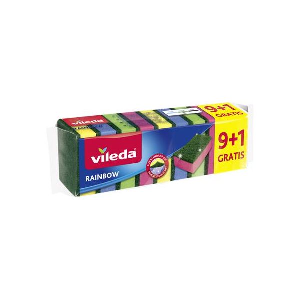 Špongia, 9+1 ks, VILEDA "Rainbow", 10ks