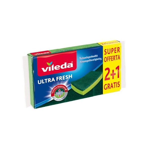 Drôtenka, 2+1 ks, VILEDA "Ultra Fresh", zelená, 3ks