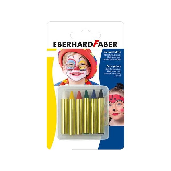 Farby na tvár, sada, EBERHARD FABER, mini, 6 rôznych farieb, 6ks