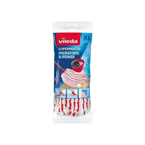 Náhradná hlavica, VILEDA "Supermocio Microfiber&Power", biela-červená