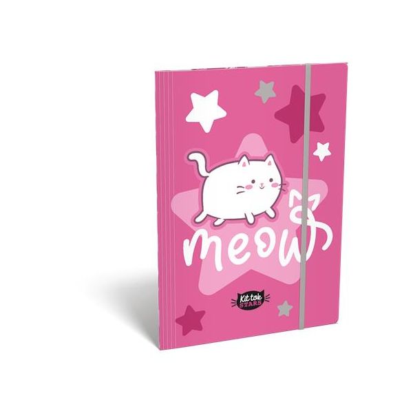 Doska s gumičkou, kartón, A4, LIZZYSULI, "Kit tok Stars Purrfect"