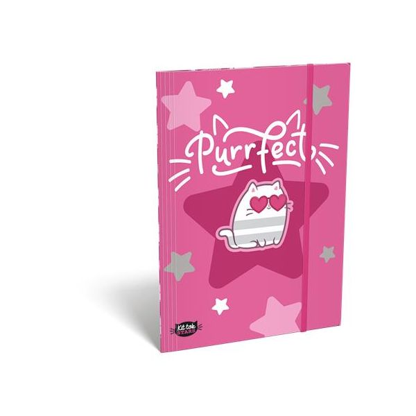 Doska s gumičkou, kartón, A5, LIZZYSULI, "Kit tok Stars Purrfect"
