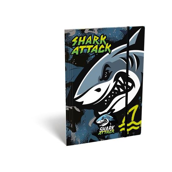 Doska s gumičkou, kartón, A4, LIZZYSULI, "Shark Attack"