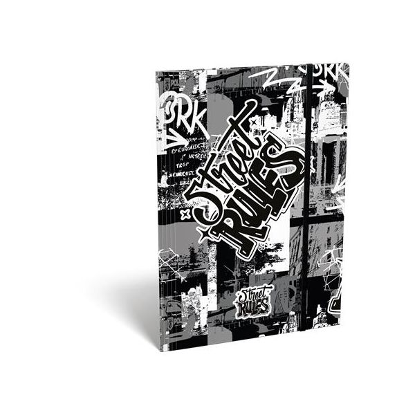 Doska s gumičkou, kartón, A4, LIZZYSULI, "Street Rules"