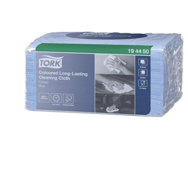 Čistiaca utierka, 1-vrstvová, W8 systém, TORK, modrá, 8balenie