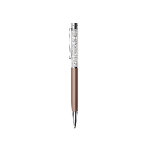Guľôčkové pero, rosegold, s bielymi krištáľmi SWAROVSKI®, 14 cm, ART CRYSTELLA®