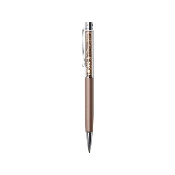 Guľôčkové pero, rosegold, s topazovými krištáľmi SWAROVSKI®, 14 cm, ART CRYSTELLA®