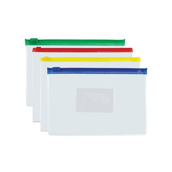 Obálka na zips, A5, PP, 140 mikr., PANTA PLAST, mix farieb