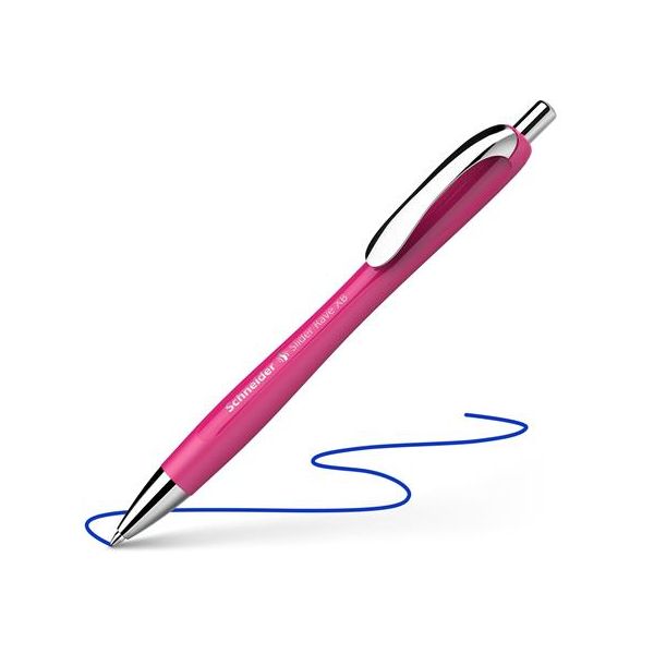 Guľôčkové pero, 0,7 mm, stláčací mechanizmus, SCHNEIDER "Slider Rave XB", magenta